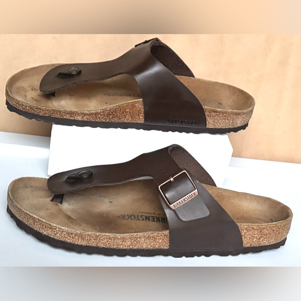 Birkenstock Ramses Sandals Faux Leather Thong Style in Brown EU size 48 = US 15 - Picture 3 of 11